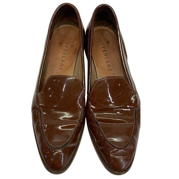 Everlane Patent Brown Patent Leather Men's Derby Made In Italy Size 9 - Picture 4 of 5
